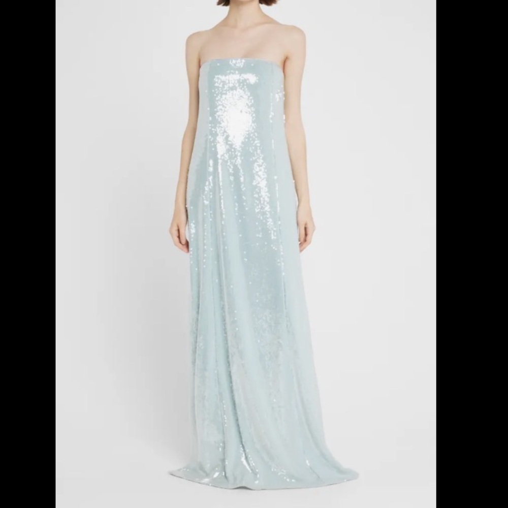 Cinq à Sept blue sequin gown
